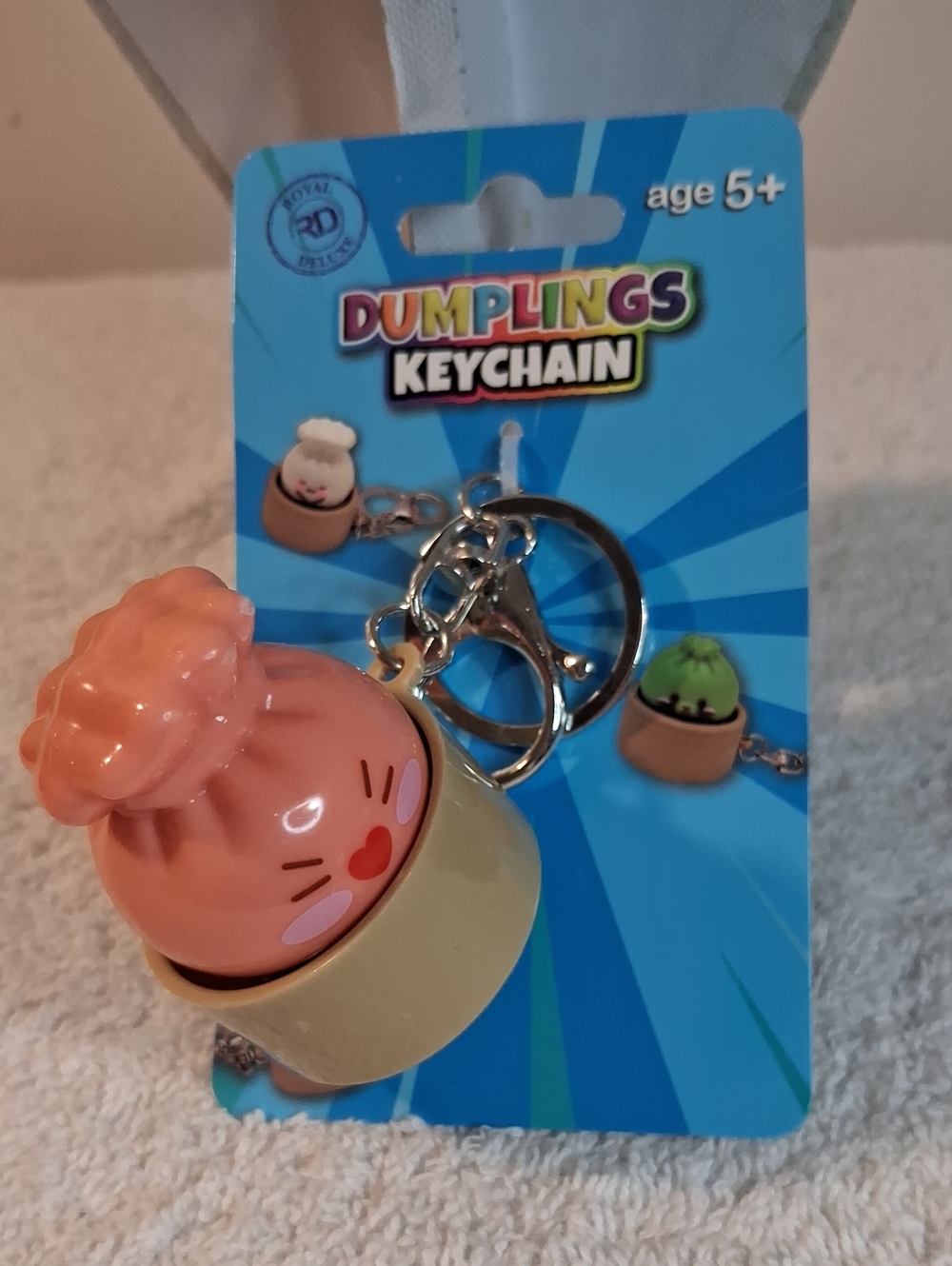 Dumplings Keychain - Pink & Cream Cute Dumpling Charm